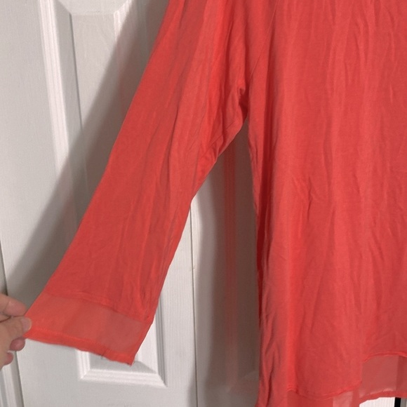 Orange lightweight knit open cardigan cover up Size L//XL - Picture 6 of 12